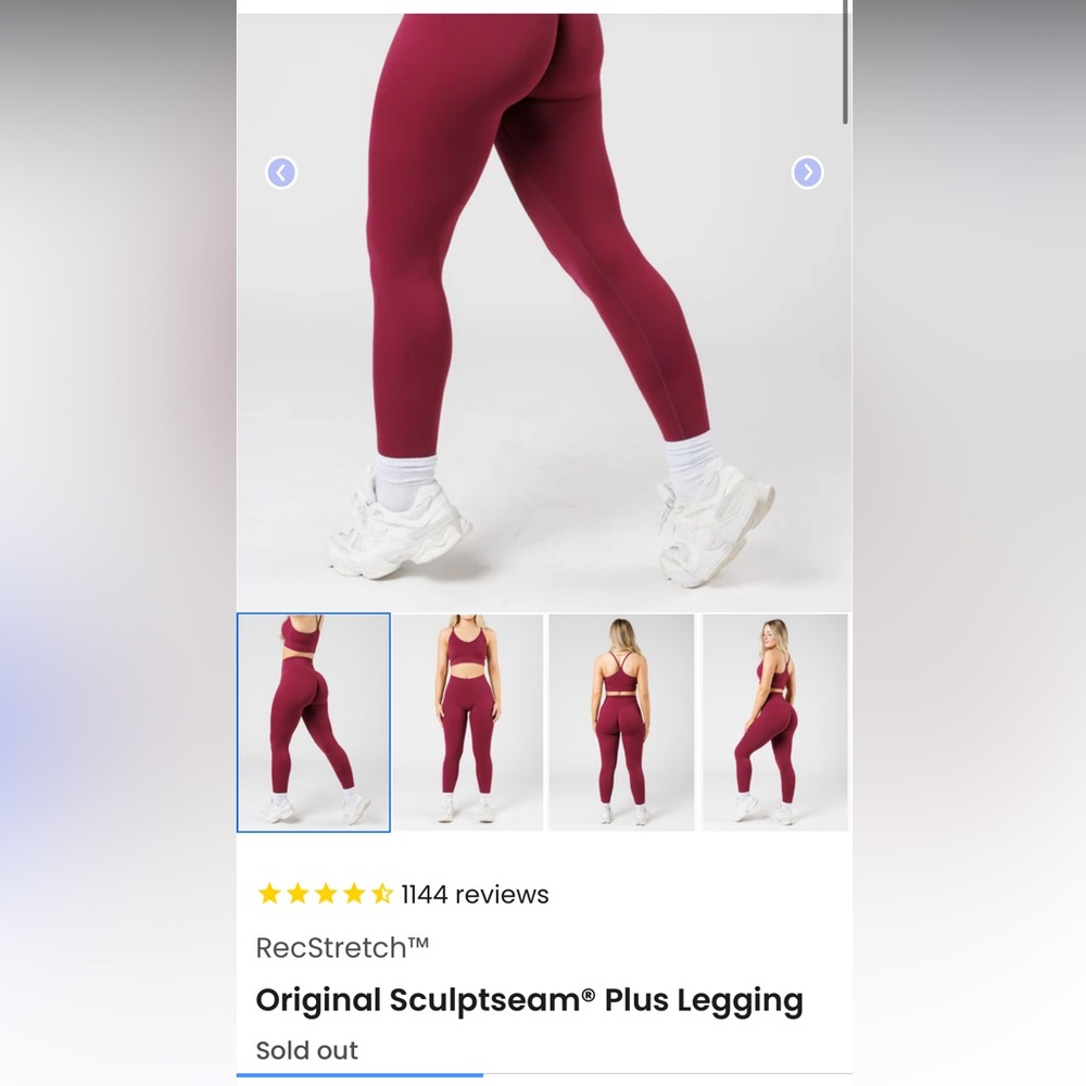 Paragon Fitwear blackberry Leggings and sports bra set